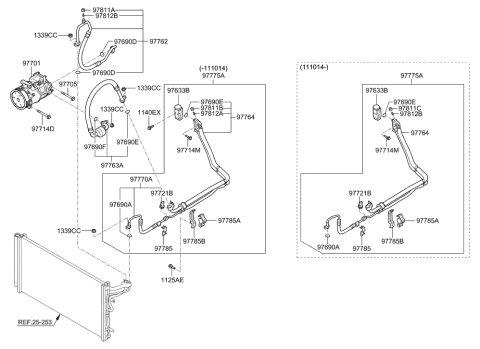 2015 Hyundai Tucson Clip-Aircon Cooler Line Diagram for 97785-3M000