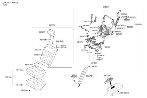 2011 Hyundai Equus Rear Seat Diagram 4