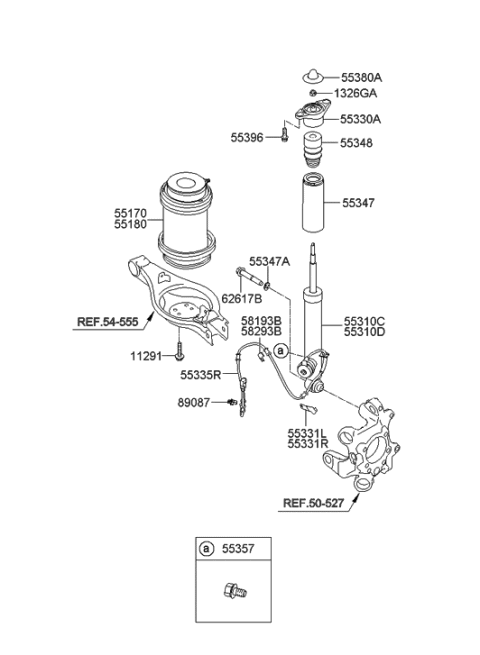 2016 Hyundai Tucson Spring Assembly-Air, Rear RH Diagram for 55360-3M500