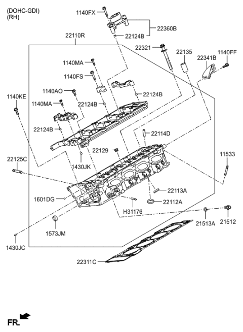 2010 Hyundai Equus Cylinder Head Diagram 7