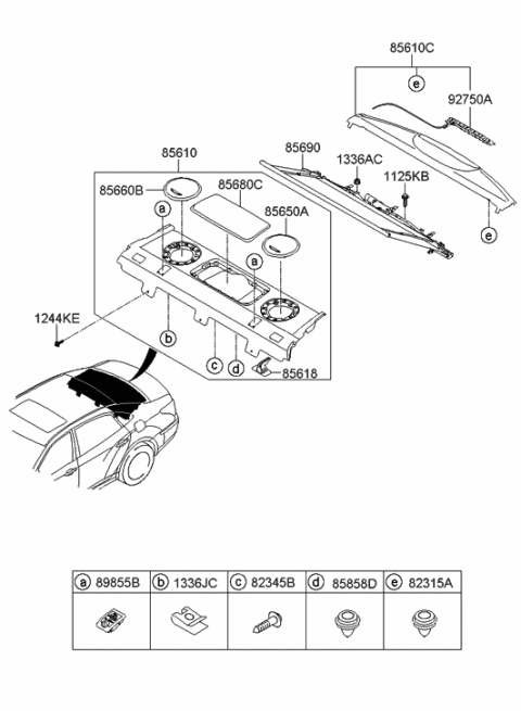 2015 Hyundai Tucson Bezel Assembly-Child Anchor Diagram for 89897-3M050-RY