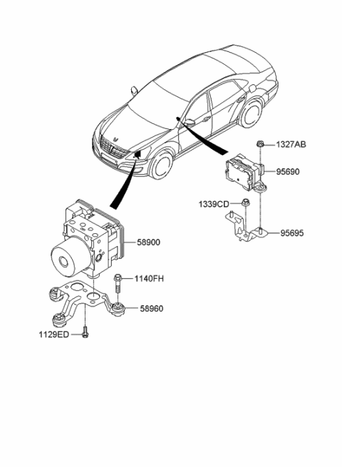 2013 Hyundai Equus Hydraulic Module Diagram