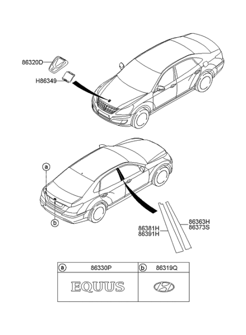 2010 Hyundai Equus Emblem Diagram