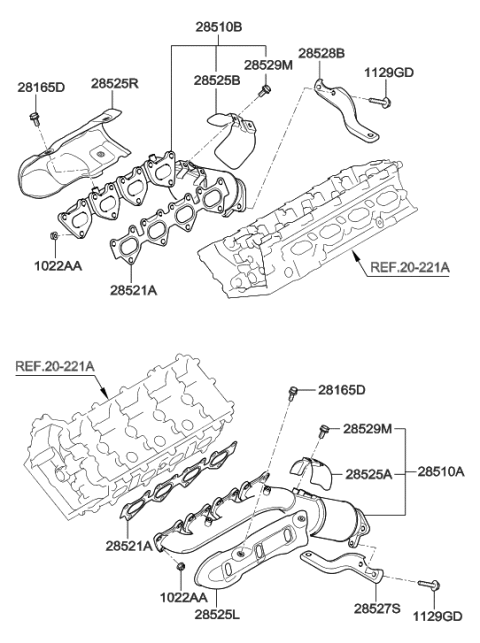 2016 Hyundai Tucson Protector-Heat,LH Diagram for 28525-3F010