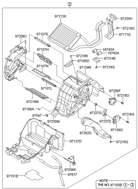 2010 Hyundai Equus Heater System-Heater & Blower Diagram 2