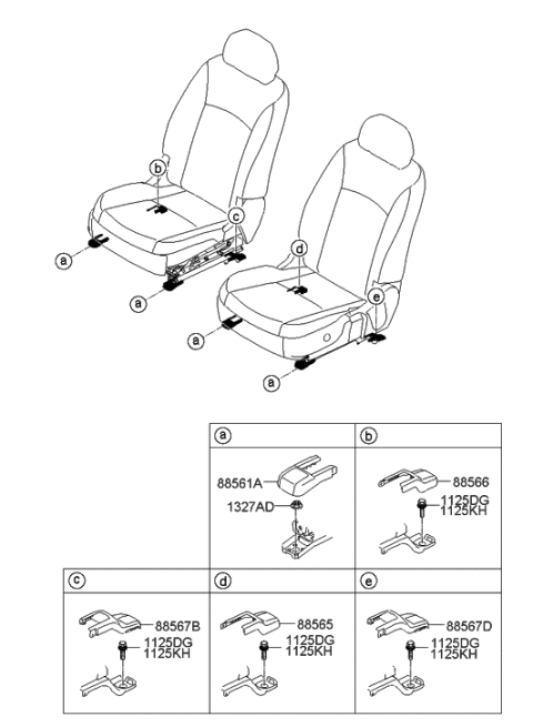 2012 Hyundai Equus Cover-Front Seat Mounting Front Diagram for 88141-3N300-HZ