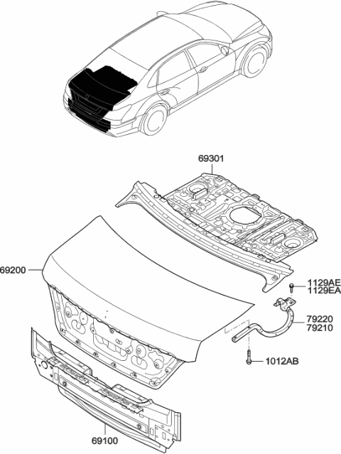 2010 Hyundai Equus Back Panel Diagram