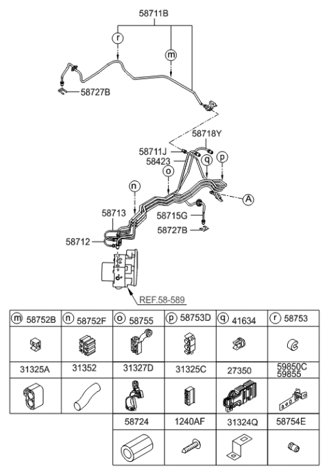 2013 Hyundai Equus Brake Fluid Line Diagram 1