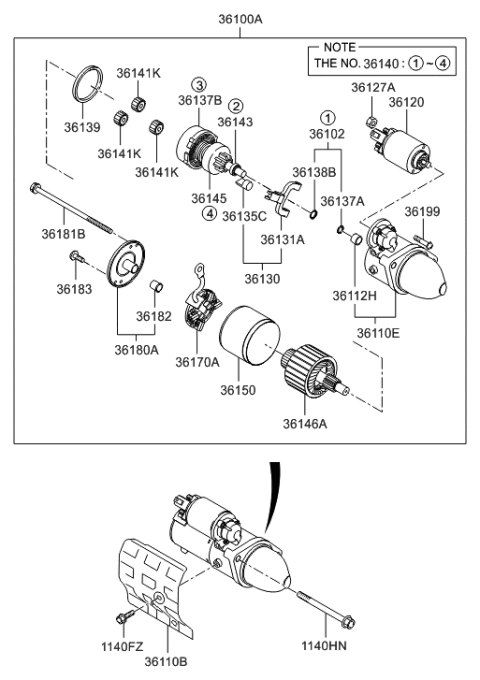 2013 Hyundai Equus Starter Diagram 2