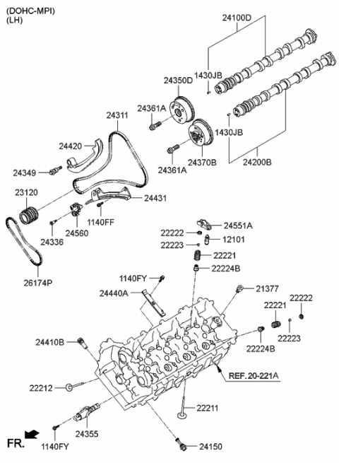 2012 Hyundai Equus Camshaft & Valve Diagram 2