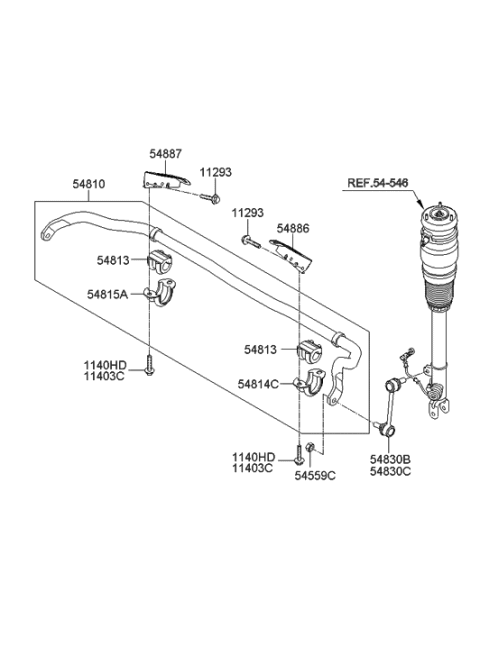 2016 Hyundai Tucson Bracket-Stabilizer Bar Diagram for 54815-3N200