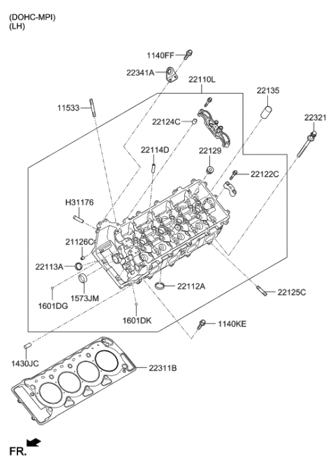 2012 Hyundai Equus Cylinder Head Diagram 2