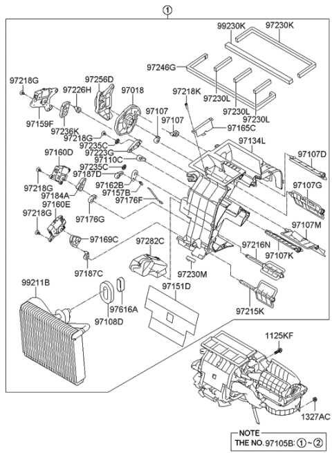 2012 Hyundai Equus Heater System-Heater & Blower Diagram 1