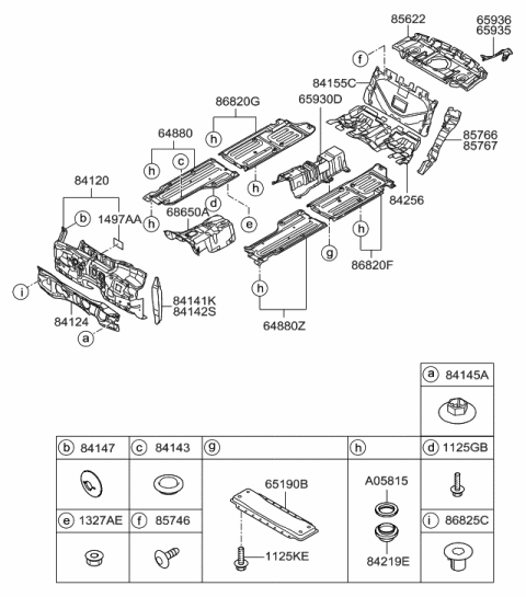 2013 Hyundai Equus Pad-Isolation Package Tray Diagram for 84280-3N800