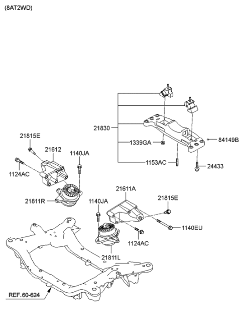 2013 Hyundai Equus Engine & Transaxle Mounting Diagram 3