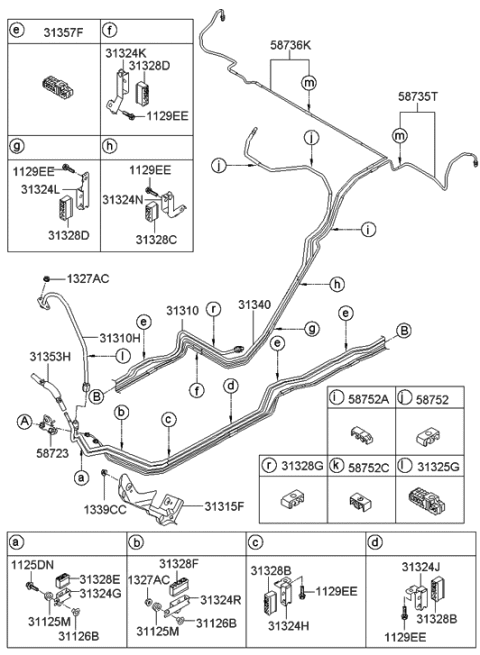 2011 Hyundai Equus Tube-Fuel Feed Diagram for 31310-3N751