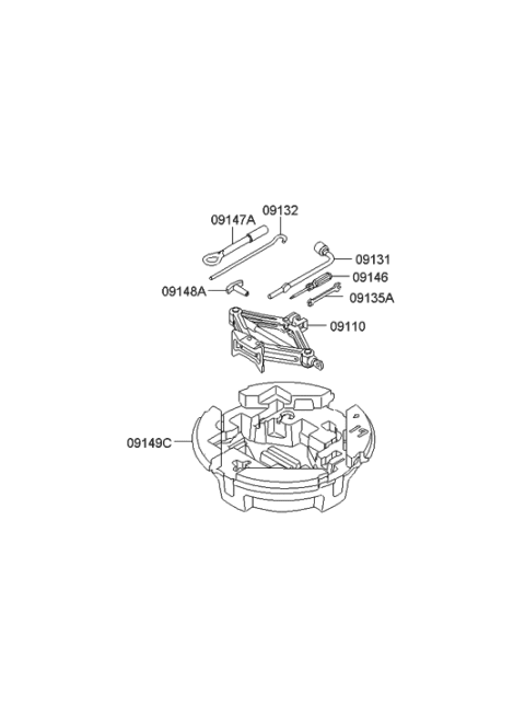 2017 Hyundai Tucson Handle-Electric Parking Brake Diagram for 09148-3M000