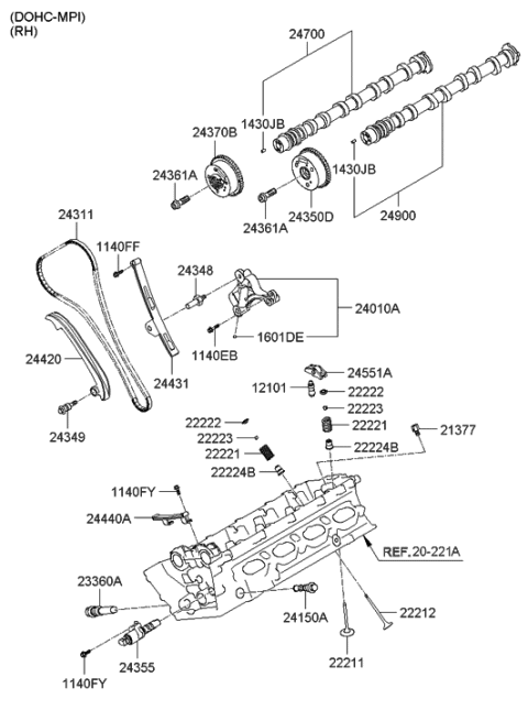 2010 Hyundai Equus Camshaft & Valve Diagram 4