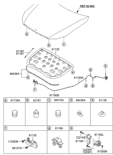 2010 Hyundai Equus Pad-Hood Insulating Diagram for 81125-3N000