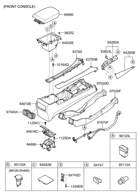 2010 Hyundai Equus Floor Console Diagram 2