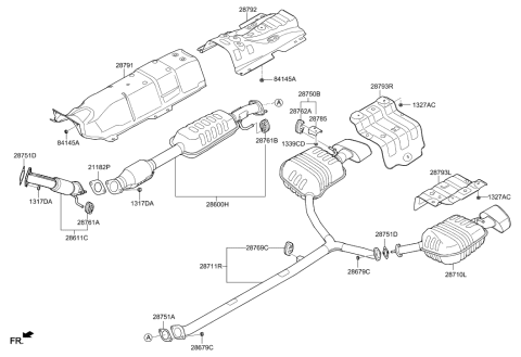 2018 Hyundai Sonata Muffler & Exhaust Pipe Diagram 6