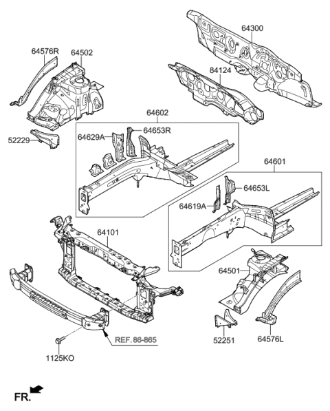 2018 Hyundai Sonata Carrier Assembly-Front End Module Diagram for 64101-C2700
