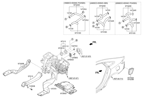 2019 Hyundai Sonata Heater System-Duct & Hose Diagram