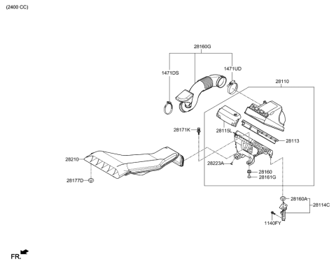 2019 Hyundai Sonata Air Cleaner Diagram 2