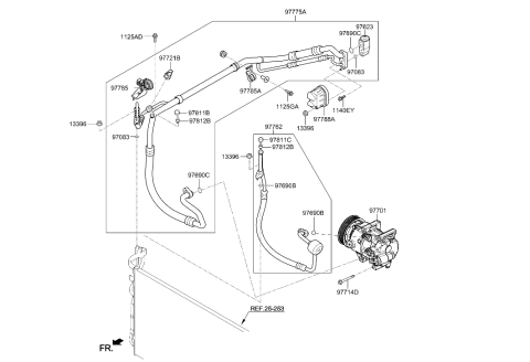 2018 Hyundai Sonata Clip-Aircon Cooler Line Diagram for 97785-C2000