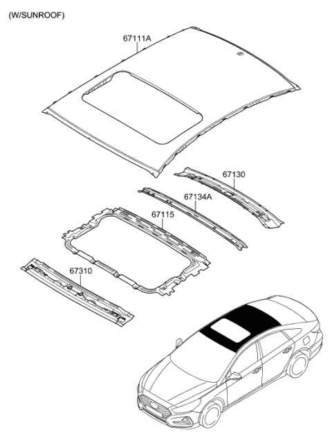 2018 Hyundai Sonata Roof Panel Diagram 2