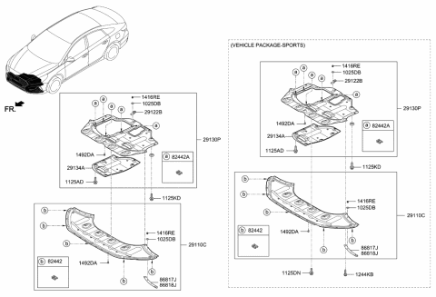 2019 Hyundai Sonata Panel Assembly-Under Cover Diagram for 29110-C2600