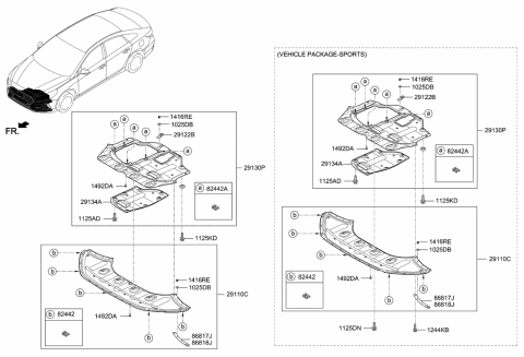 2019 Hyundai Sonata Bracket Diagram for 29122-D4000