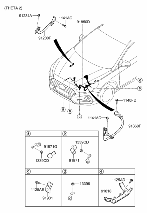 2019 Hyundai Sonata Wiring Assembly-Transmission Ground Diagram for 91865-C2510