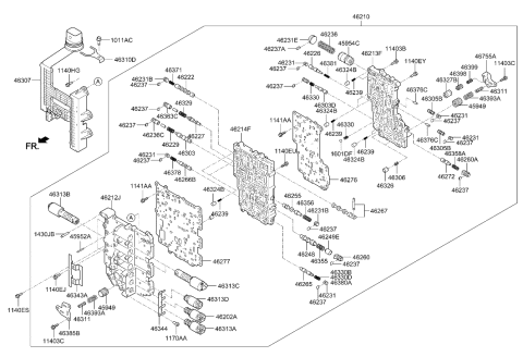 2019 Hyundai Sonata Spring-Coil Diagram for 46395-3B050