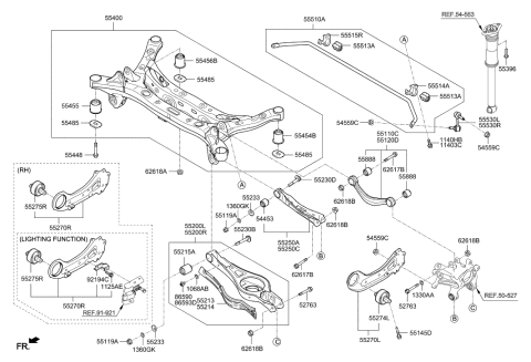 2019 Hyundai Sonata Bar Assembly-Rear Stabilizer Diagram for 55500-C1300