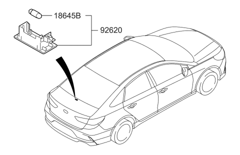 2019 Hyundai Sonata License Plate & Interior Lamp Diagram