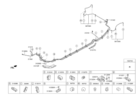 2023 Hyundai Tucson Clip-Brake Fluid Line Diagram for 58752-D2500
