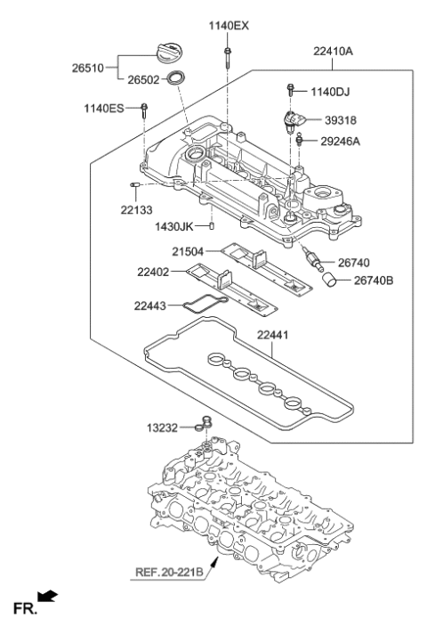 2018 Hyundai Sonata Rocker Cover Diagram 1