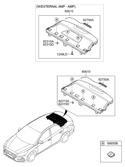 2019 Hyundai Sonata Rear Package Tray Diagram