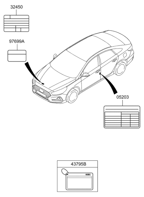 2018 Hyundai Sonata Label Diagram 3