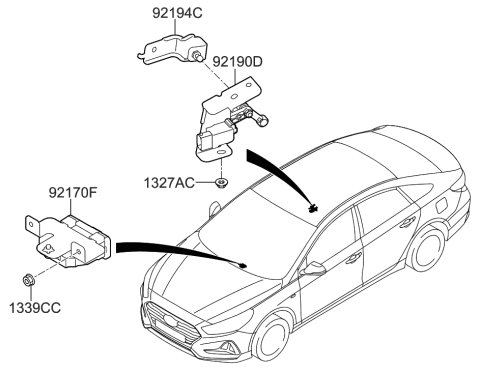 2018 Hyundai Sonata ECU Assembly-Head Lamp Diagram for 92170-C1500