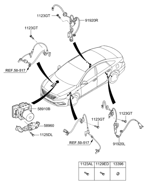 2019 Hyundai Sonata Cable Assembly-ABS.EXT,RH Diagram for 59930-C1200