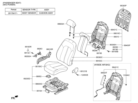 2018 Hyundai Sonata Front Seat Diagram 1