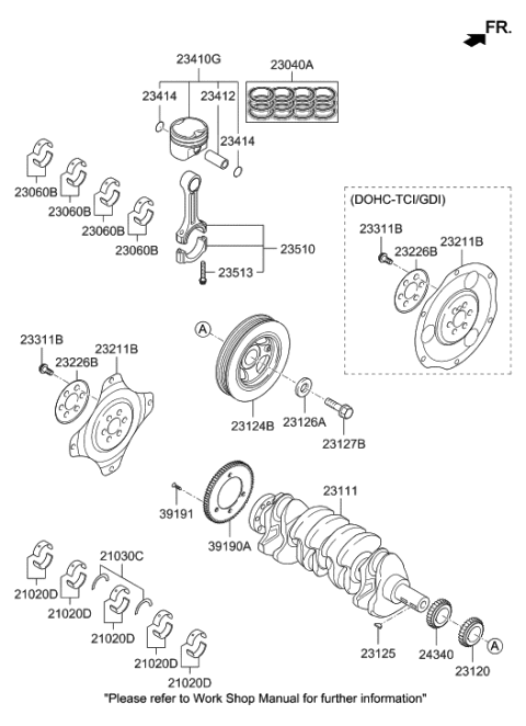 2018 Hyundai Sonata Crankshaft & Piston Diagram 3