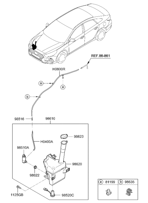 2019 Hyundai Sonata Windshield Washer Diagram