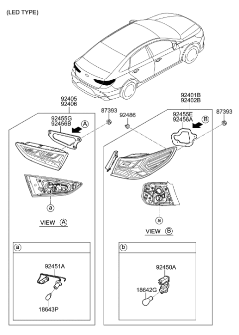 2018 Hyundai Sonata Rear Combination Lamp Diagram 2