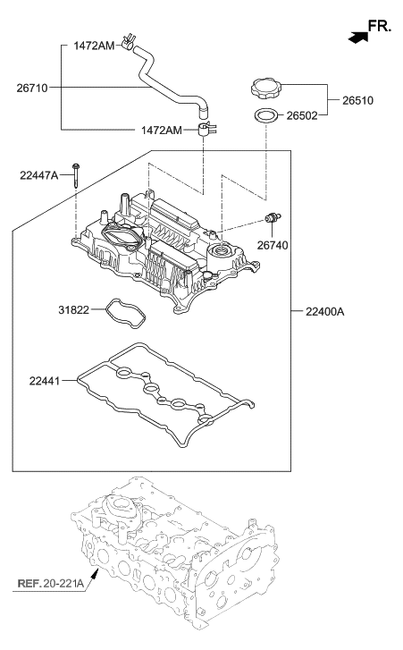 2018 Hyundai Sonata Rocker Cover Diagram 3