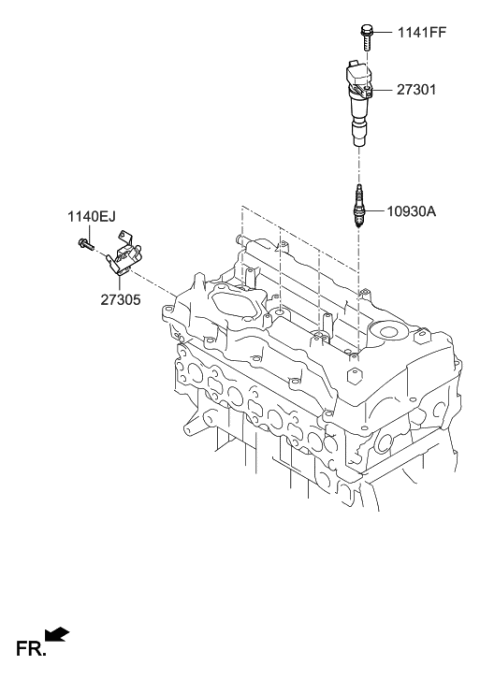 2018 Hyundai Sonata Spark Plug & Cable Diagram 1