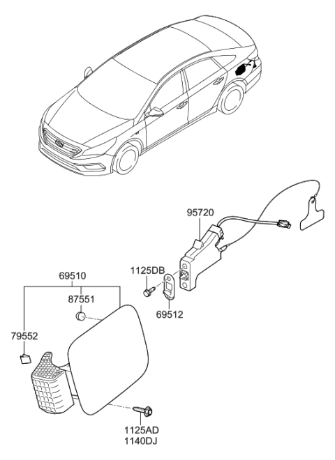 2019 Hyundai Sonata Fuel Filler Door Diagram