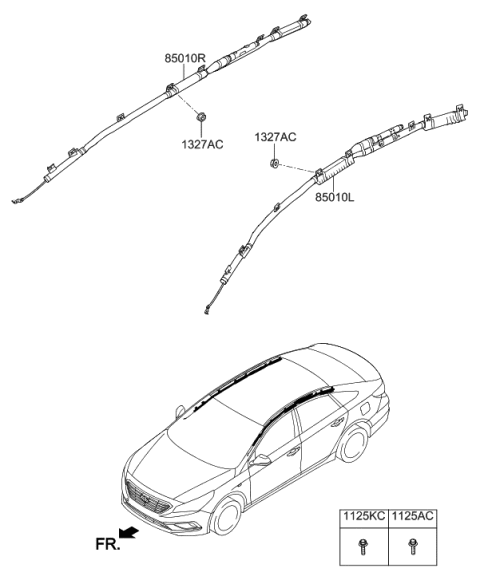 2023 Hyundai Tucson Curtain Air Bag Module,LH Diagram for 85010-C2010